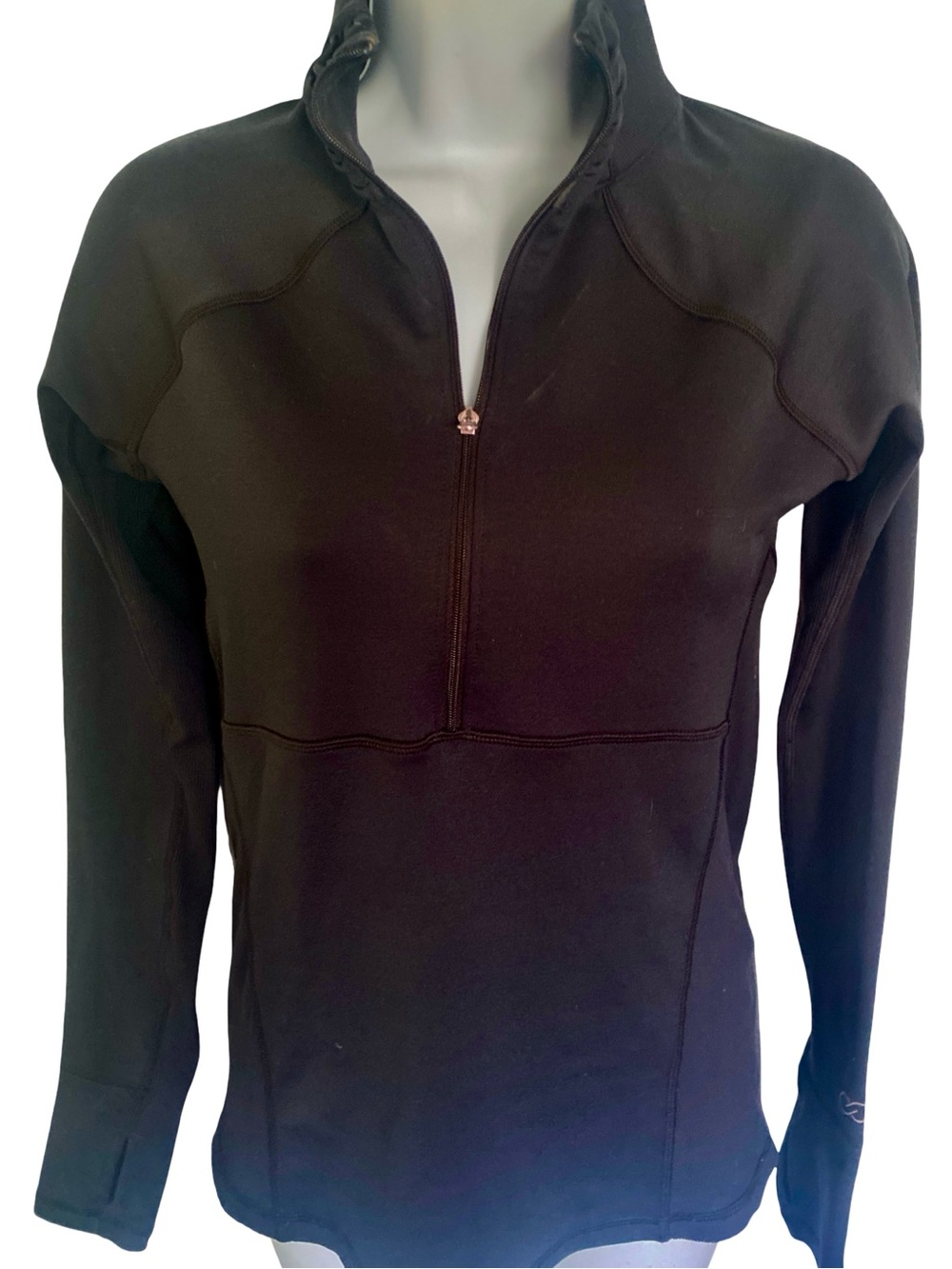 Calla  Black Half-Zip Knit -Small